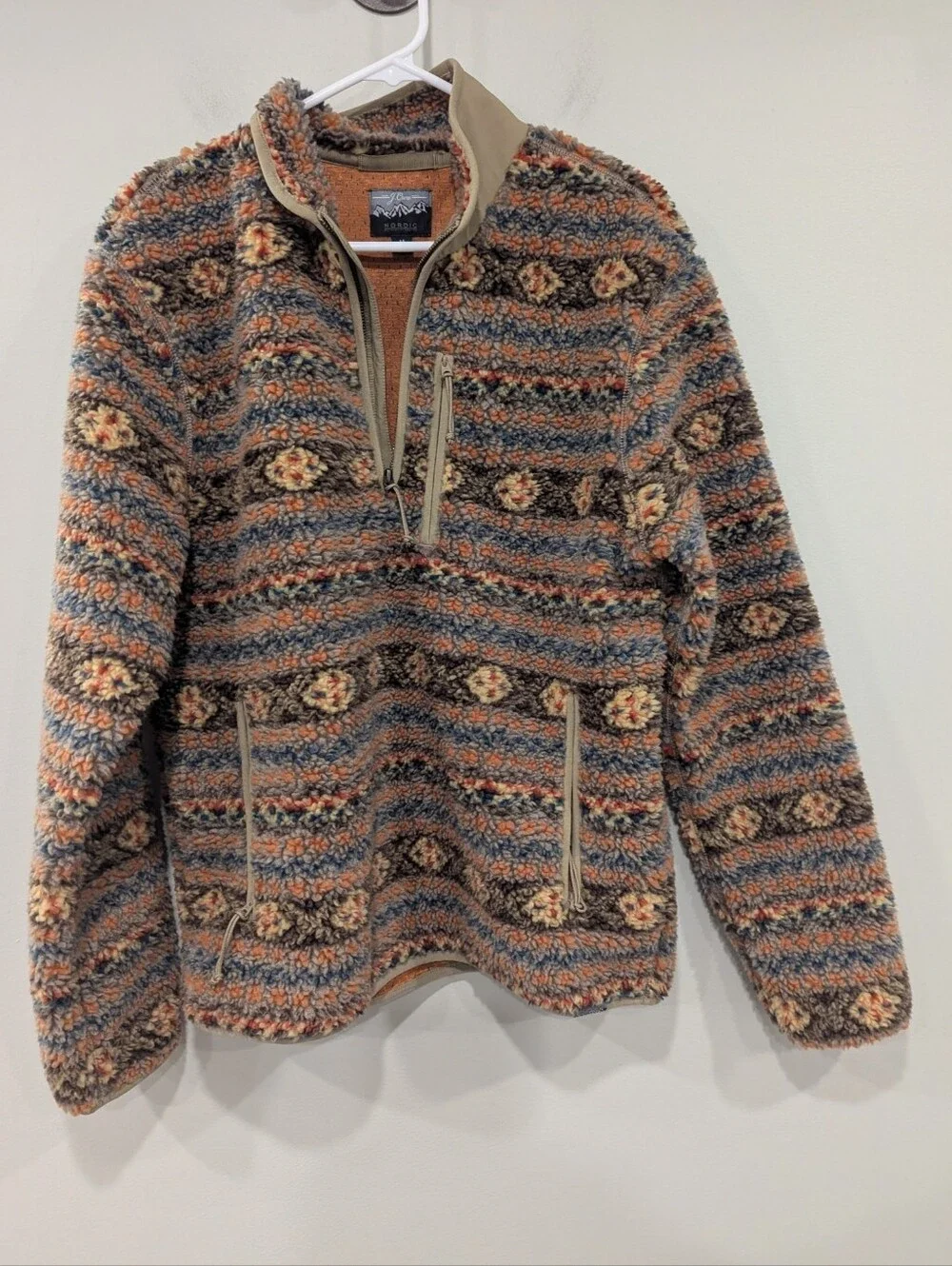 J. Crew Nordic Fair Isle Sherpa Half Zip Pullover Size Medium
